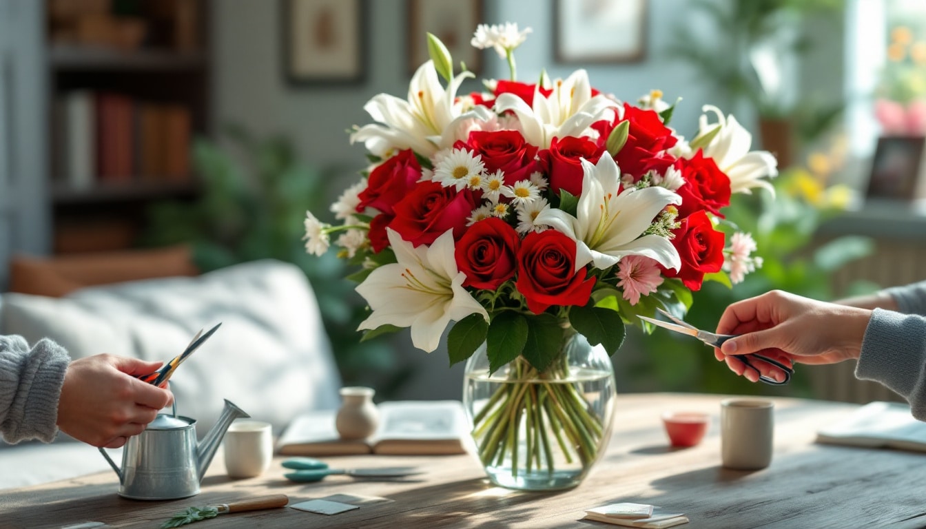 découvrez nos conseils pratiques pour entretenir votre bouquet de fleurs et prolonger sa beauté. apprenez à optimiser l'eau, choisir les bons emplacements et couper les tiges pour profiter de vos fleurs plus longtemps.